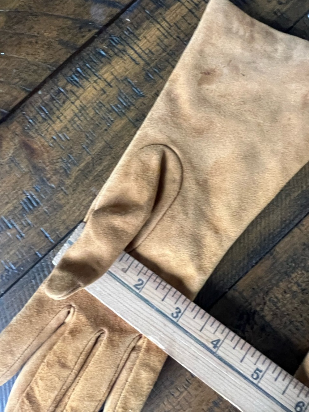 Coach Suede Long Gloves in Tan - Picture 6 of 7